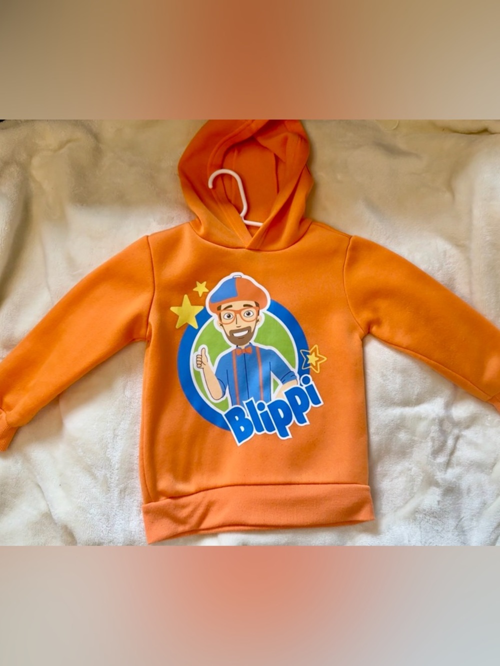 Blippi Orange Kids Hoodie with Character Graphic